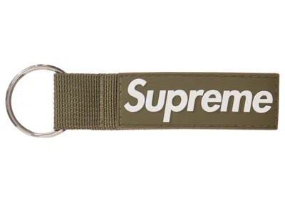 Pre-owned Supreme Webbing Keychain In Light Olive
