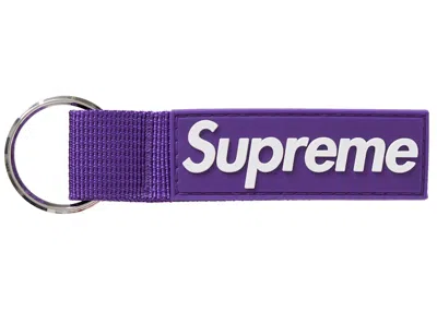 Pre-owned Supreme Webbing Keychain In Purple
