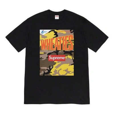 Supreme Week 6 X Wheaties Crossover Printing Round Neck Short Sleeve Unisex In Black