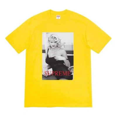 Supreme Week 8 Anna Nicole Smith Tee Pattern Printing Short Sleeve Unisex In Yellow