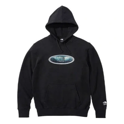 Supreme Week 9 X The North Face Lenticular Mountains Hooded Sweatshirt 'black White'