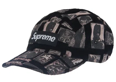Pre-owned Supreme Weirdo Dave Corduroy Camp Cap In Black