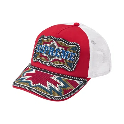 Pre-owned Supreme Western Embroide Mesh Back 5-panel 'red' | Men's Size Onesize