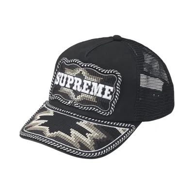 Pre-owned Supreme Western Embroidered Mesh Back 5-panel 'black' | Men's Size Onesize