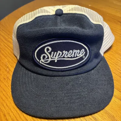 Pre-owned Supreme Western Theme Hat In Blue/white