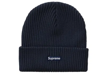 Pre-owned Supreme Wide Rib Beanie In Navy Blue