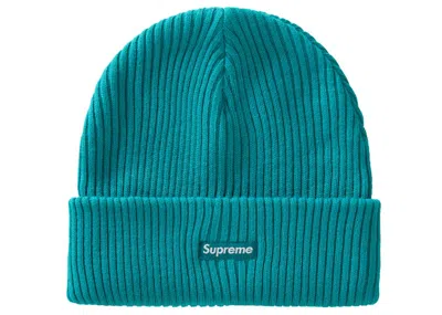 Pre-owned Supreme Wide Rib Beanie In Teal In Blue
