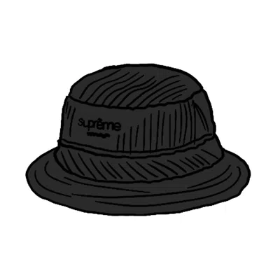 Pre-owned Supreme Wide Wale Corduroy Crusher Hat In Black