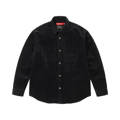 Pre-owned Supreme Wide Wale Corduroy Snap Shirt 'black' | Men's Size S