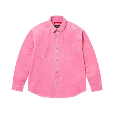 Pre-owned Supreme Wide Wale Corduroy Snap Shirt 'pink' | Men's Size L