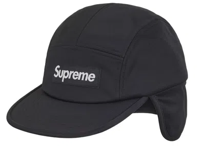 Pre-owned Supreme Windstopper Earflap Camp Cap (fw24) In Black