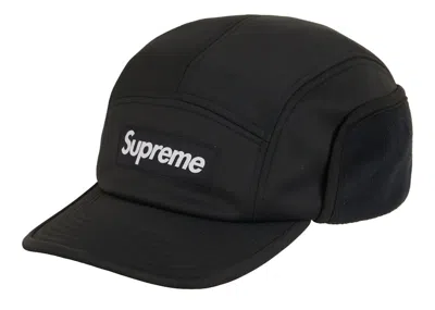 Pre-owned Supreme Windstopper Earflap Camp Cap In Black