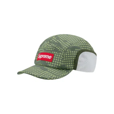 Pre-owned Supreme Windstopper Earflap Camp Cap 'olive Grid Camo' | Green | Men's Size S/m