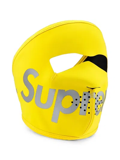 Supreme Windstopper Logo-print Balaclava In Yellow