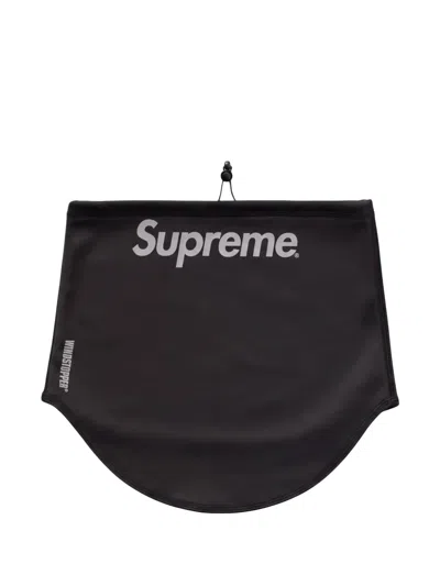 Supreme Windstopper Logo-print Neck Gaiter In Black