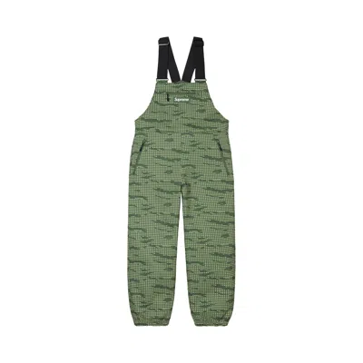 Pre-owned Supreme Windstopper Overalls 'olive Grid Camo' In Green