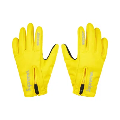 Pre-owned Supreme Windstopper Zip Gloves 'yellow' | Men's Size Xl