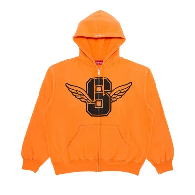Pre-owned Supreme Wings Zip Up Hooded Sweatshirt 'light Orange' | Men's Size Xxl