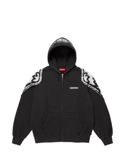 Supreme Wings Zip-up Hoodie In Black