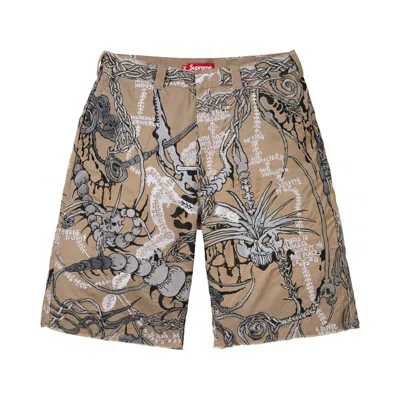 Pre-owned Supreme Wombat Embroidered Work Short 'tan' | Men's Size S In Brown