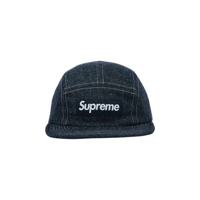 Pre-owned Supreme Wool Camp Cap 'denim' In Blue
