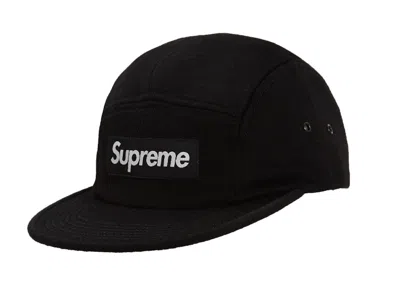 Pre-owned Supreme Wool Camp Cap (fw18) In Black