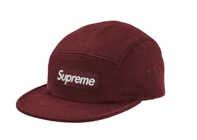 Pre-owned Supreme Wool Camp Cap (fw18) In Burgundy