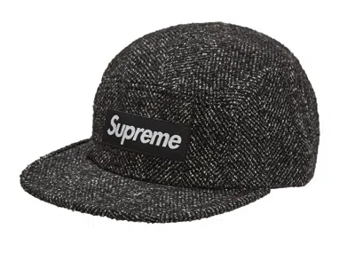 Pre-owned Supreme Wool Camp Cap (fw18) In Herringbone