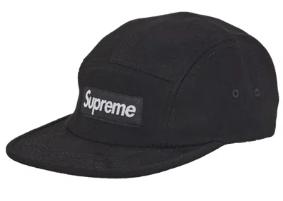 Pre-owned Supreme Wool Camp Cap (fw24) In Black