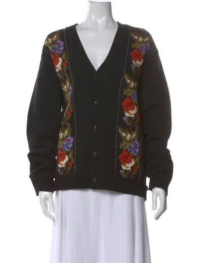 Pre-owned Supreme Wool Floral Print Sweater In Black