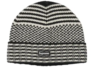 Pre-owned Supreme Wool Jacquard Beanie In Black