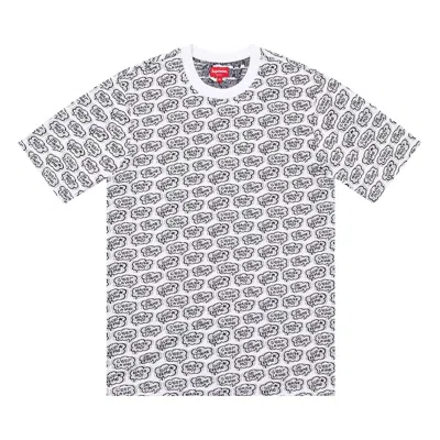 Pre-owned Supreme Word Bubble Jacquard Short-sleeve Top 'white' | Men's Size L