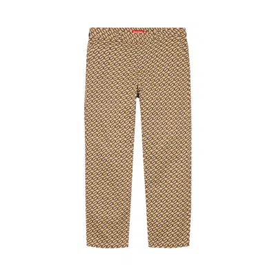Pre-owned Supreme Work Pant 'khaki Monogram' | Tan | Men's Size 32 In Brown