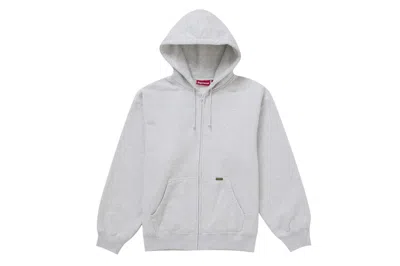 Pre-owned Supreme Work Zip Up Hooded Sweatshirt Ash Grey
