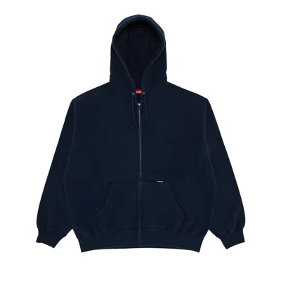 Pre-owned Supreme Work Zip Up Hooded Sweatshirt 'navy' In Blue