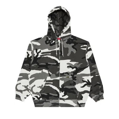 Pre-owned Supreme Work Zip Up Hooded Sweatshirt 'snow Camo' In Multi-color