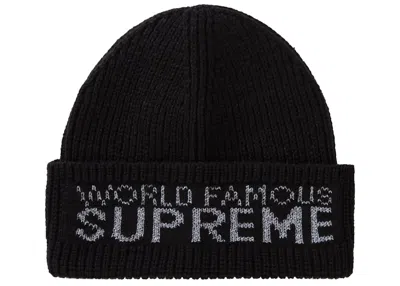 Pre-owned Supreme World Famous Beanie In Black