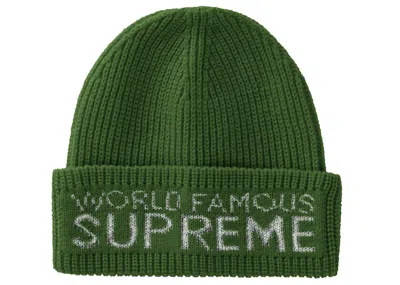 Pre-owned Supreme World Famous Beanie In Dark Green