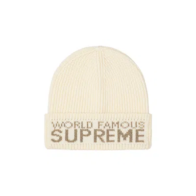 Pre-owned Supreme World Famous Beanie 'natural' In Tan
