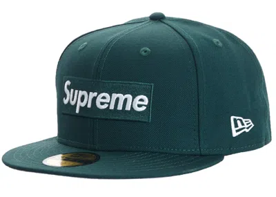 Pre-owned Supreme World Famous Box Logo New Era In Dark Green