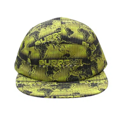 Pre-owned Supreme World Famous Taped Seam Camp Cap In Acid Green