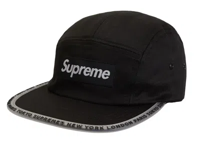 Pre-owned Supreme Worldwide Visor Tape Camp Cap In Black