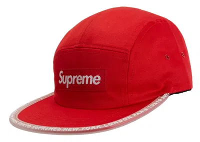 Pre-owned Supreme Worldwide Visor Tape Camp Cap In Red