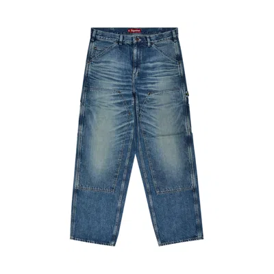Pre-owned Supreme Worn Double Knee Painter Pant 'denim' | Blue | Men's Size 32