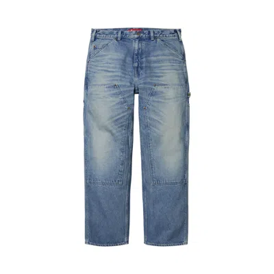 Pre-owned Supreme Worn Double Knee Painter Pant 'denim' | Blue | Men's Size 32