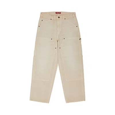 Pre-owned Supreme Worn Double Knee Painter Pant 'natural' | Cream | Men's Size 32 In White