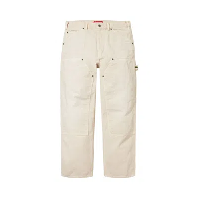 Pre-owned Supreme Worn Double Knee Painter Pant 'natural' | Cream | Men's Size 32 In White