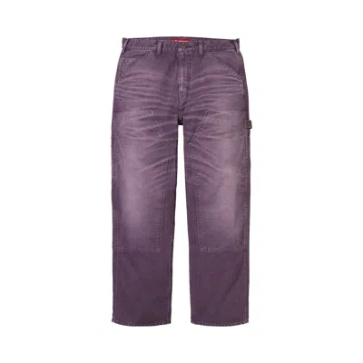 Pre-owned Supreme Worn Double Knee Painter Pant 'purple' | Men's Size 32