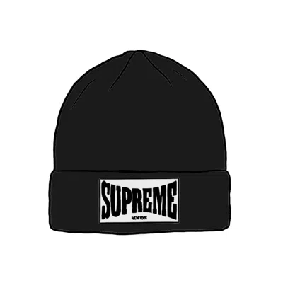 Pre-owned Supreme Woven Label Beanie In Black