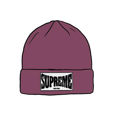 Pre-owned Supreme Woven Label Beanie In Dusty Purple